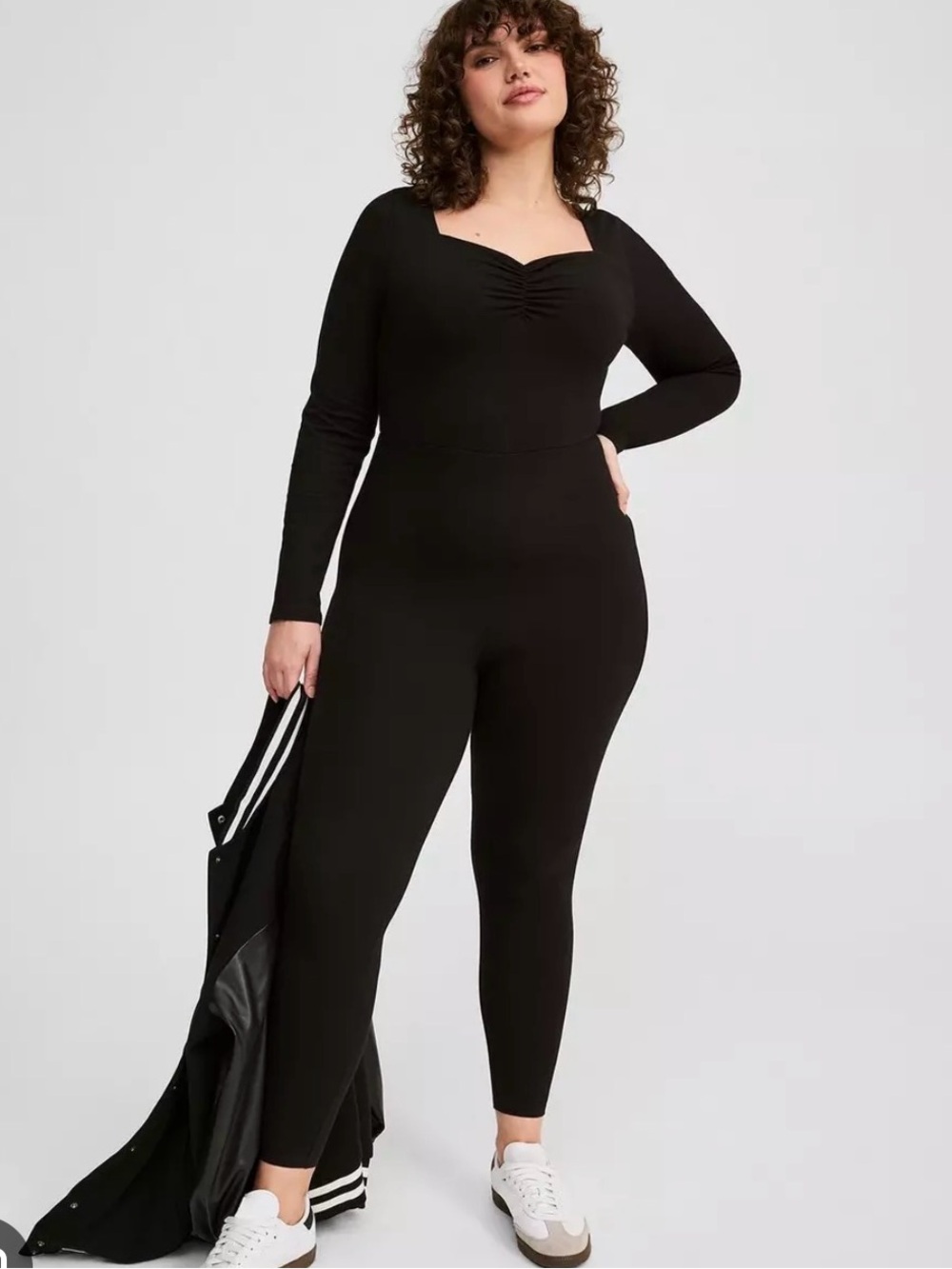 Torrid Sweetheart Neck Long Sleeve Catsuit 🐈‍⬛ Sz 0 NWOT